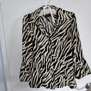 Ninety Zebra 🦓 Striped Blouse Bell Sleeves.